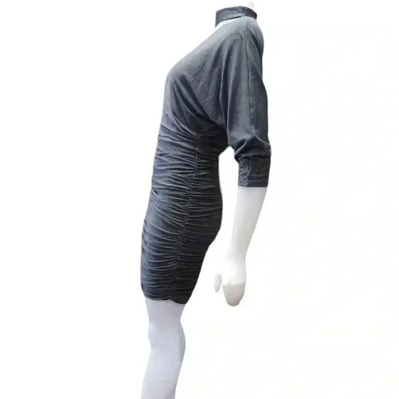 Alice + Olivia Pace Dress In Charcoal  Mini Designer Body Con Size 8 - Picture 6 of 13